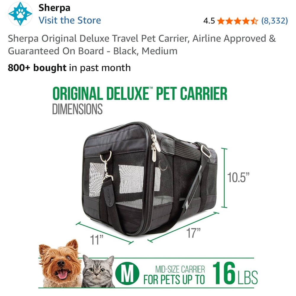 Black Pet Carrier for Dogs - Picture 6 of 14